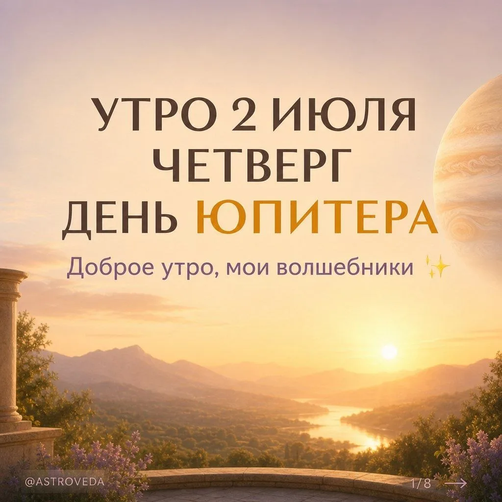 🌟 УТРО 2 ИЮЛЯ — ЧЕТВЕРГ, ДЕНЬ ЮПИТЕРА