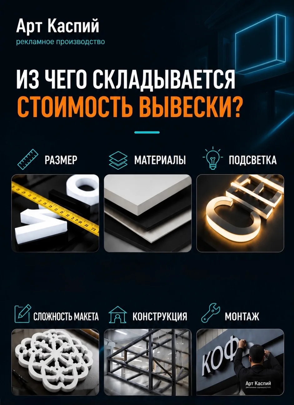 Один из самых частых вопросов, который мы получаем: «Сколько будет стоить вывеска?»
