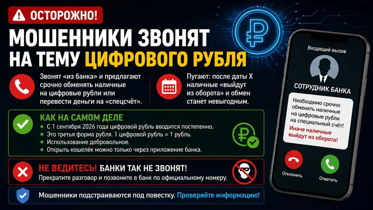 🪙 Мошенники уже оседлали тему цифрового рубля