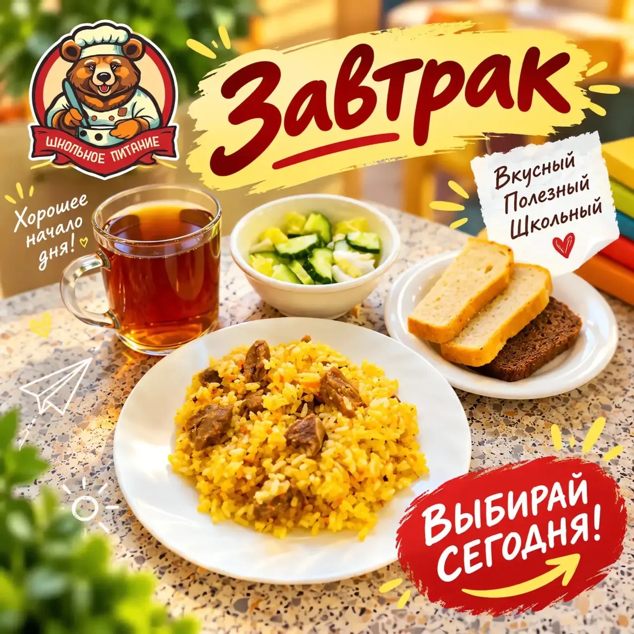 Сегодня на завтрак — плов 🍚🔥