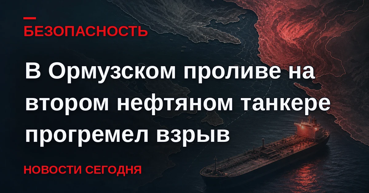 Второй за вторник взрыв произошел в Ормузском проливе, пострадал еще один нефтяной танк...