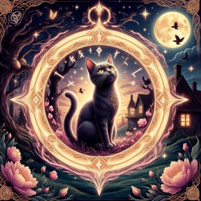 Рунический амулет «Рунический кот»