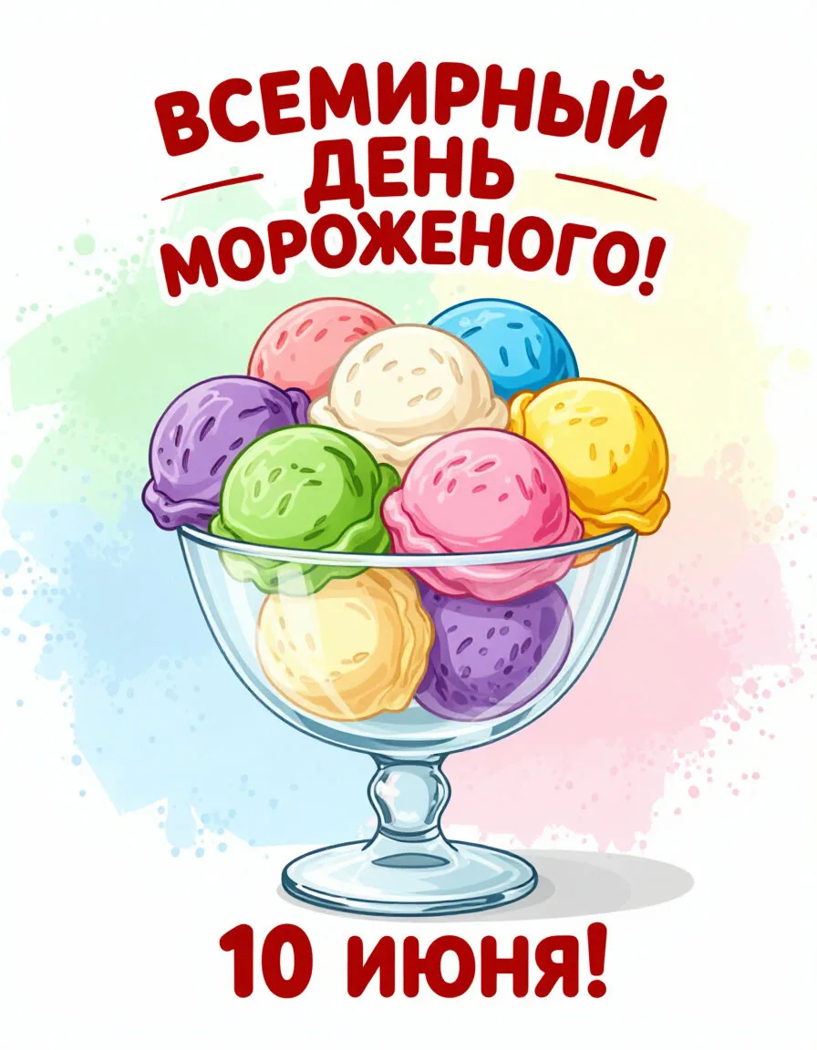 🍨Мороженое сладкое, красивое, холодное,
В июне это лакомство воистину народное!
Клубничное, молочно