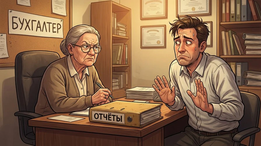 Эпизод 6. Человек, который ничего не знает про своё ИП

Офис Людмилы Ивановны — второй этаж над мага