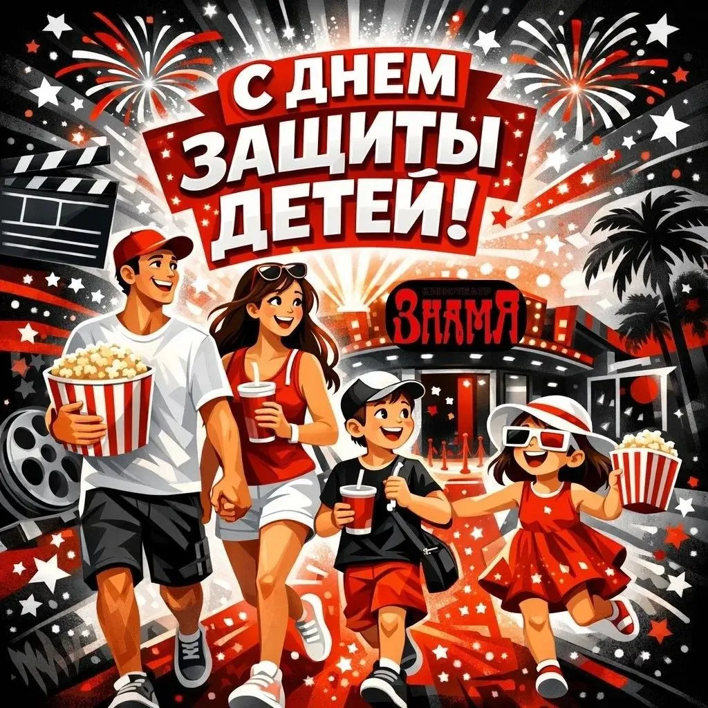 🎉1 июня, кинотеатр «Знамя» дарит особое предложение для семейного отдыха.