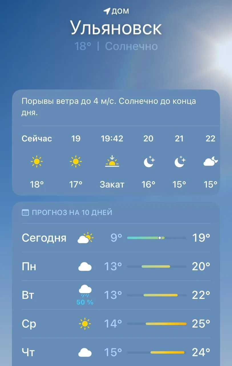 ☀️ В Ульяновск возвращается тепло!