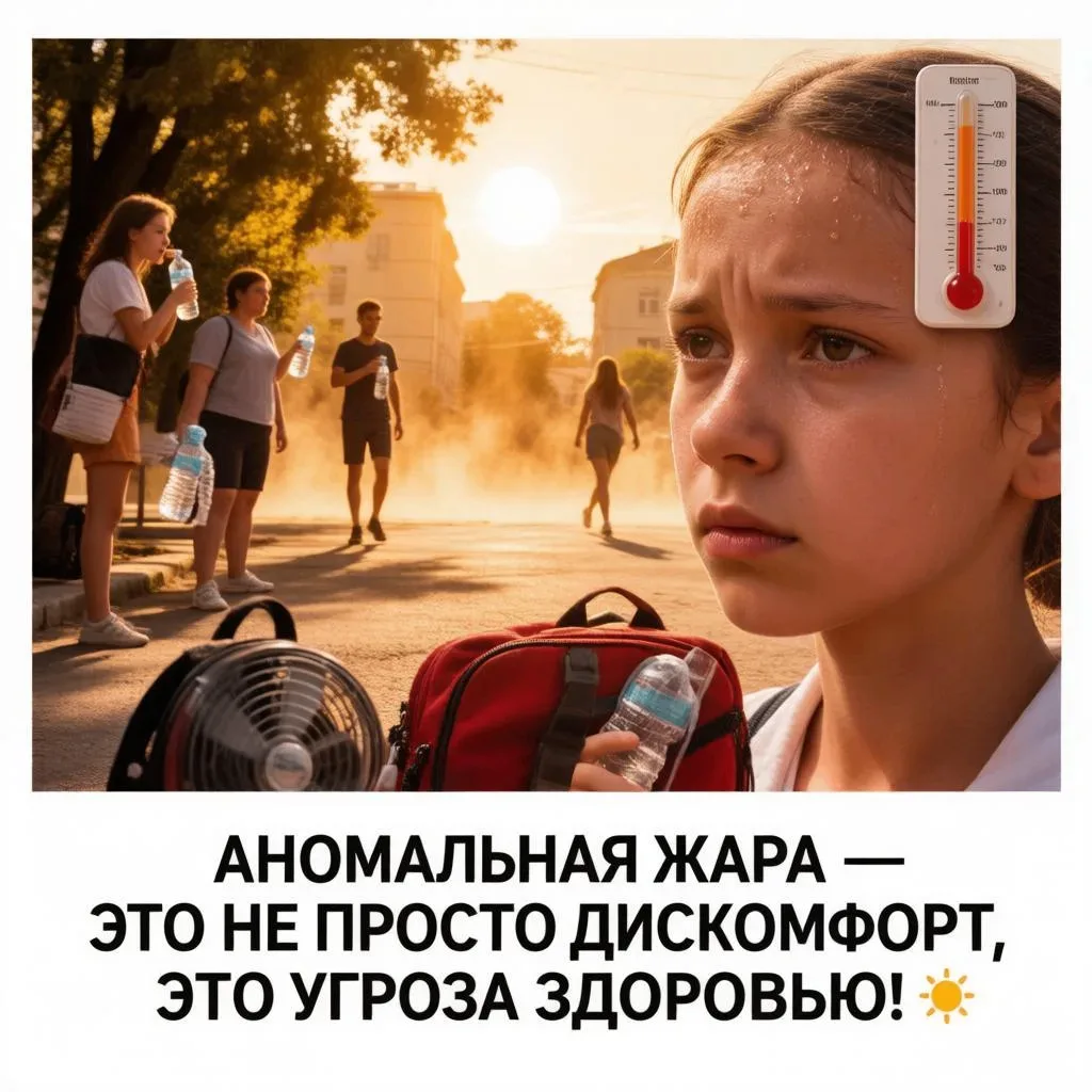 Аномальная жара — это не просто дискомфорт, это угроза здоровью! ☀️Столбики термометров зашкаливают.