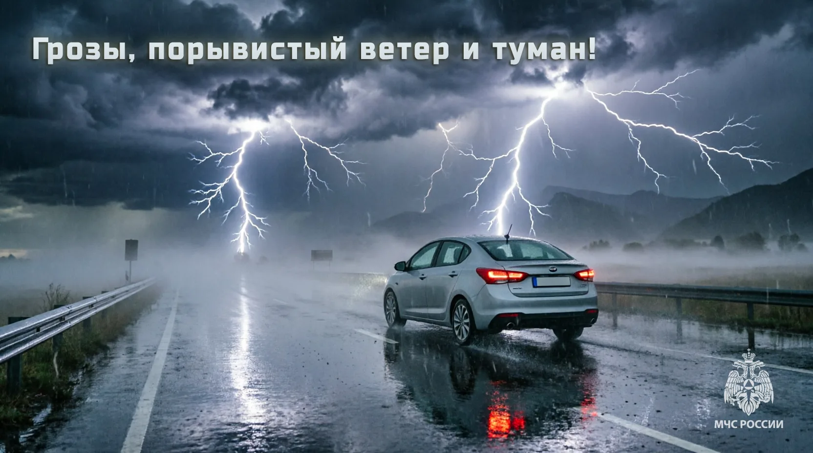 Грозы, порывистый ветер и туман!