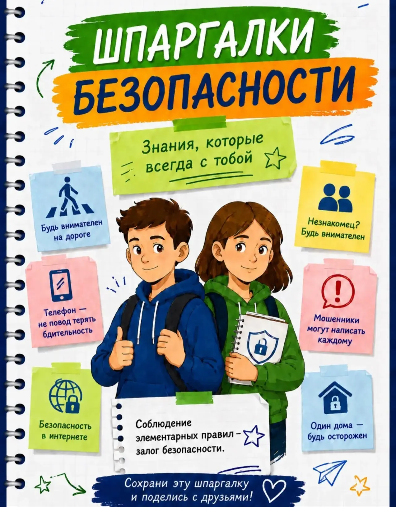 🗒️«Шпаргалки безопасности: Читай. Изучай. Соблюдай!»