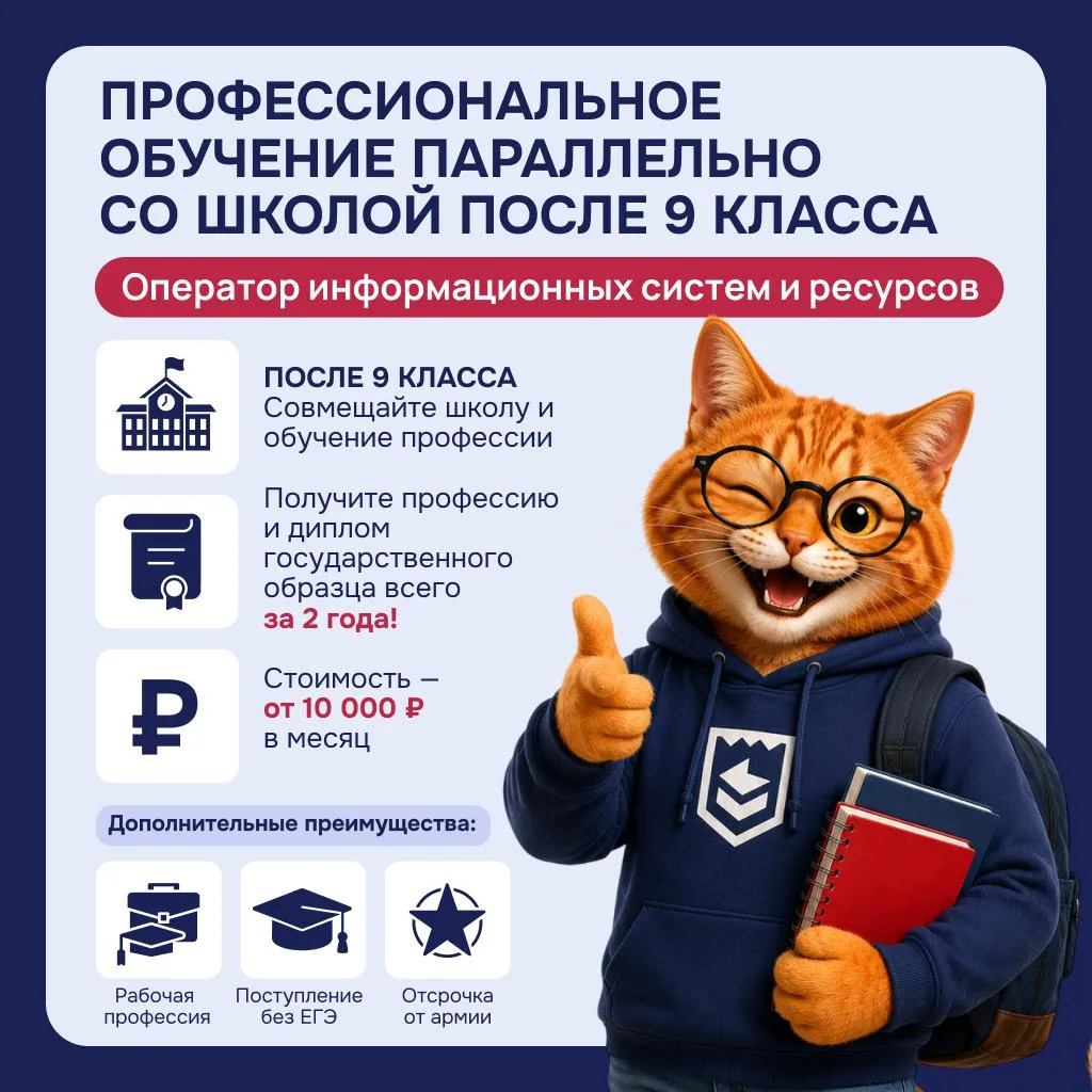 🎓 Получить профессию можно уже после 9 класса — и не откладывать это на потом