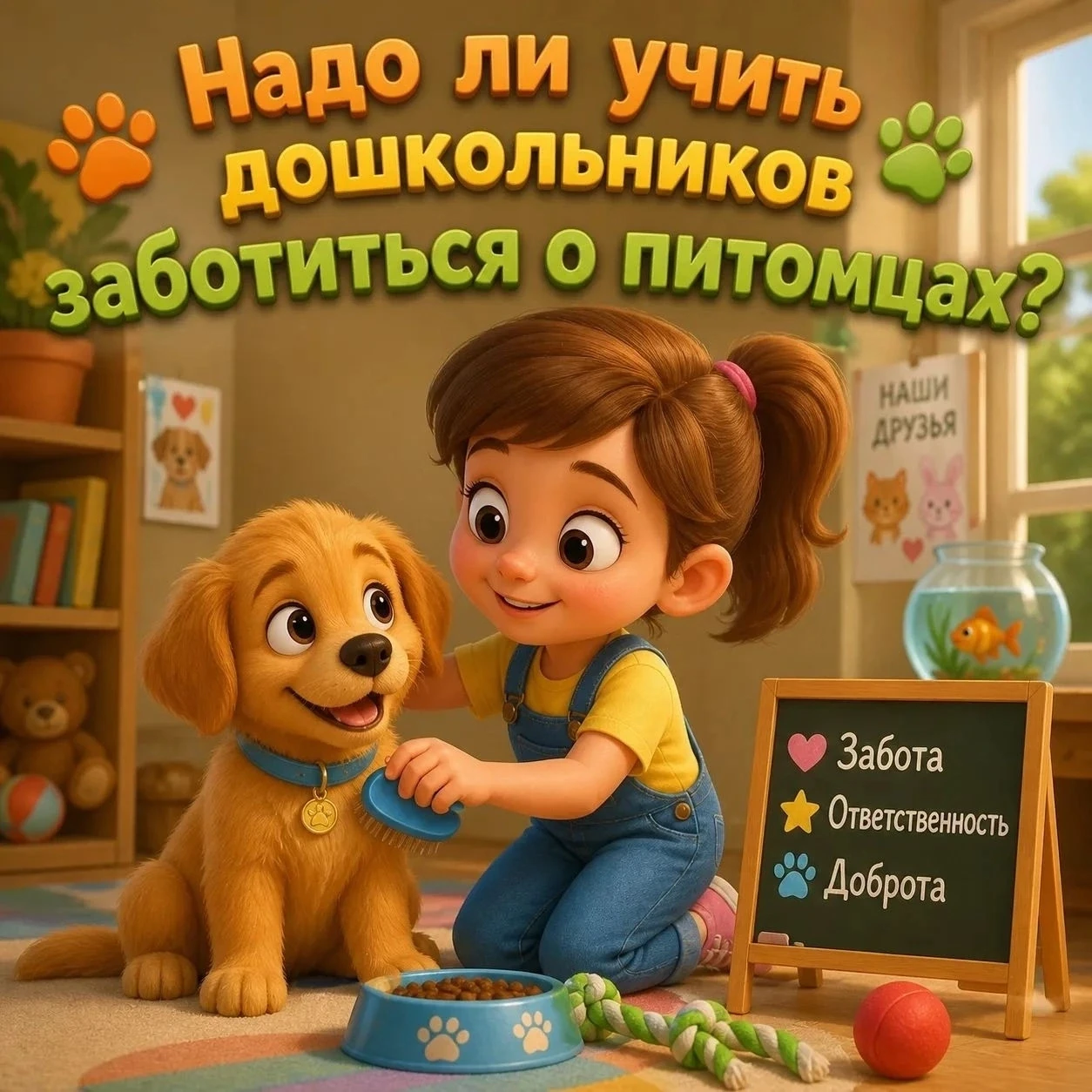 Надо ли учить дошкольников заботиться о животных?