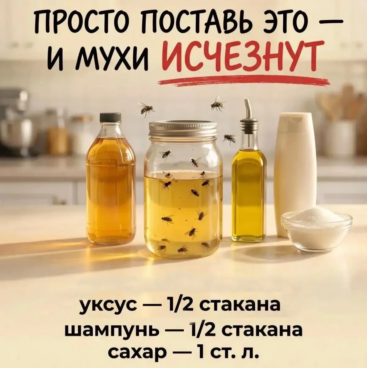 Хитрость: как избавиться от мух и мошек раз и навсегда! 🪰❌