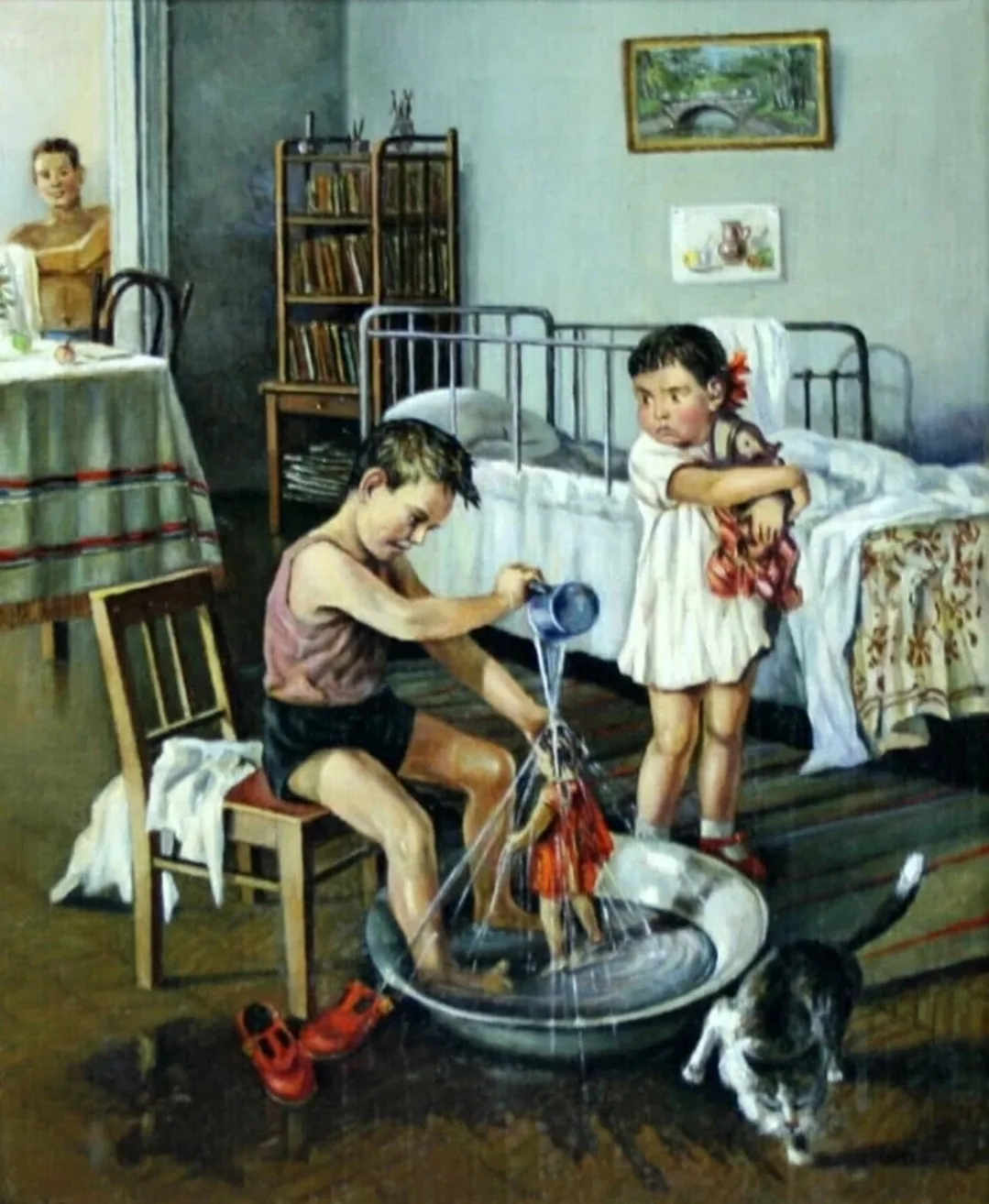 К этой картине Ксении Успенской, написанной в 1954 году, так и просится стихотворение Агнии Барто: 

