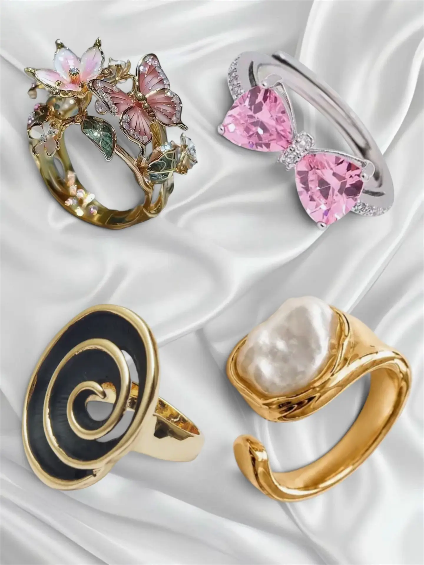 Подборочка колечек с озон💍

1.  3038117768 - 141₽
2. 1745324716 - 143₽
3. 2755508311 - 677₽
4. 3958