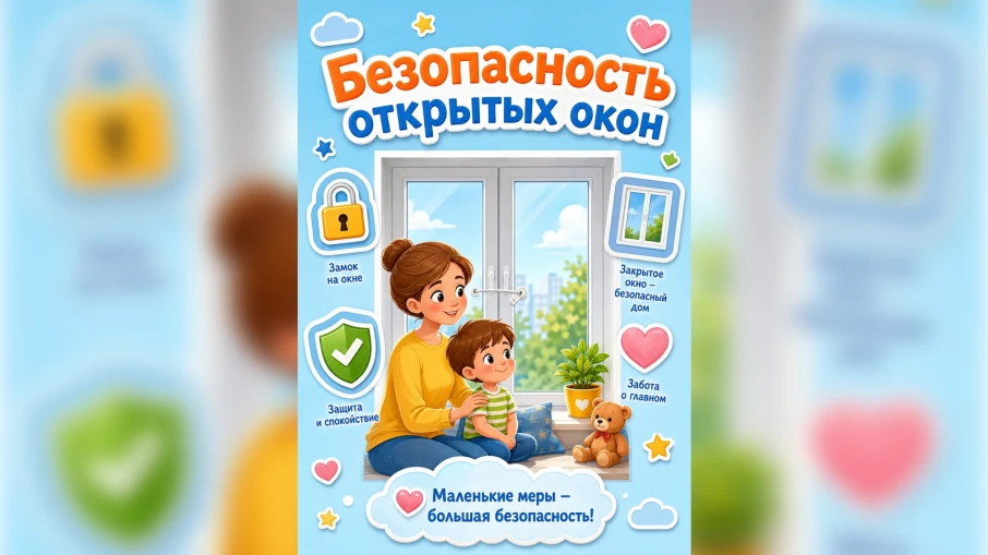 Дорогие родители! Лето — время свежего воздуха, но открытые окна могут стать смертельно опасными для