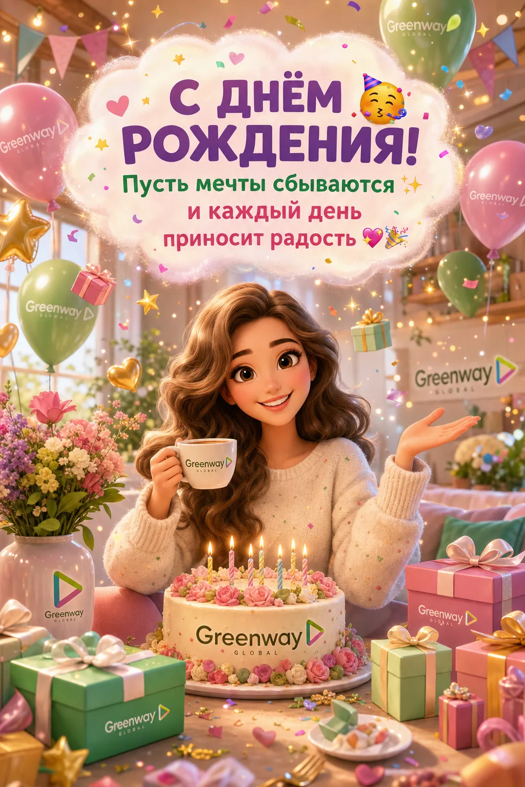 Открытки с поздравлениями на дни рождения от лица девушки и от лица мужчины🫠🤗 знаю, у меня тут и м