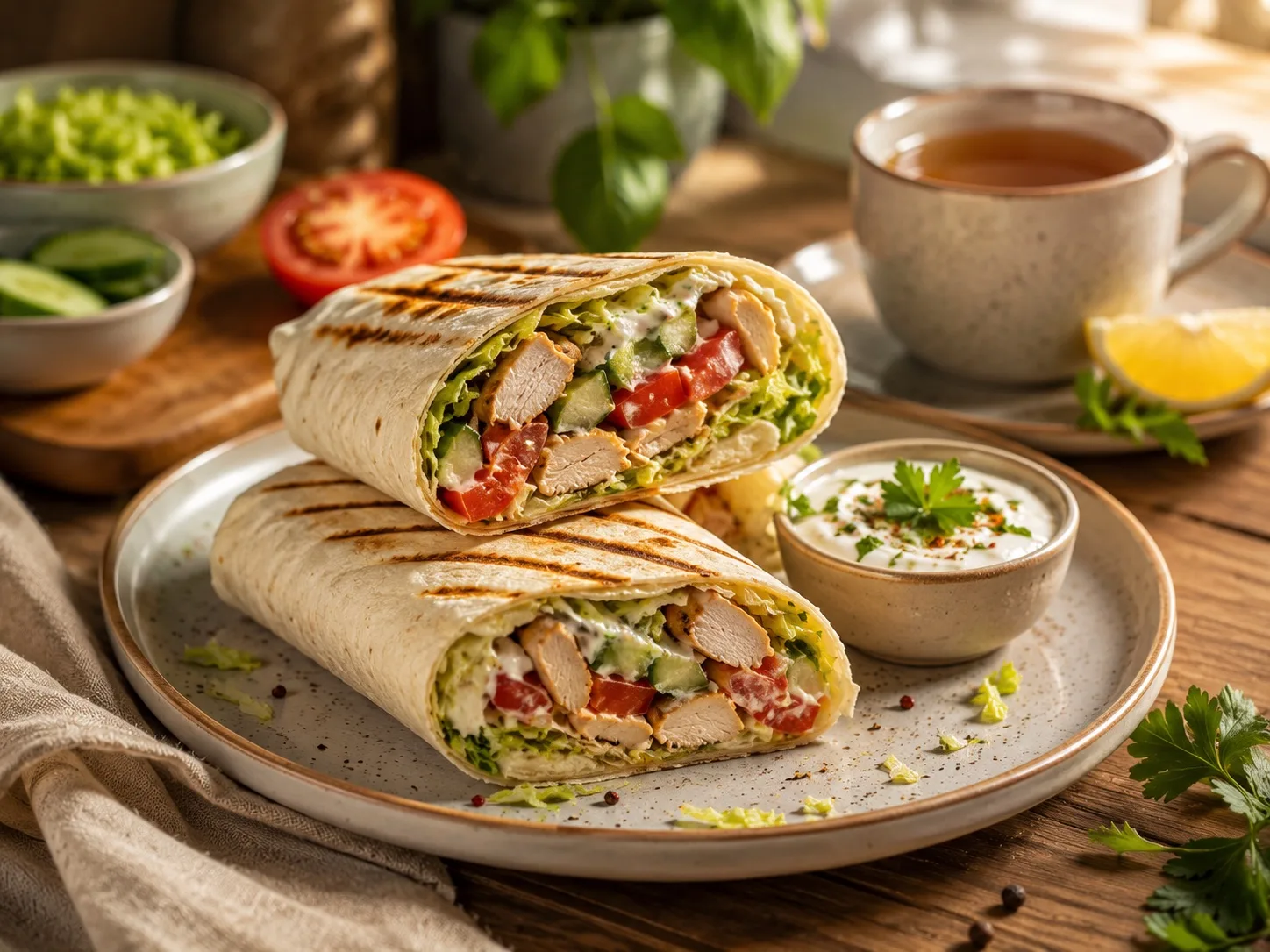 🌯 Домашняя ПП-шаурма с курицей