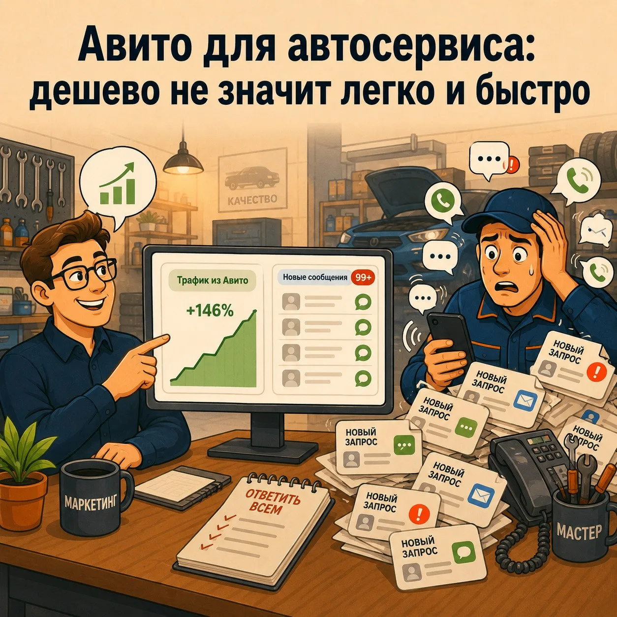 Авито для автосервиса: дешево не значит легко и быстро

Авито часто выглядит соблазнительно: лид мож