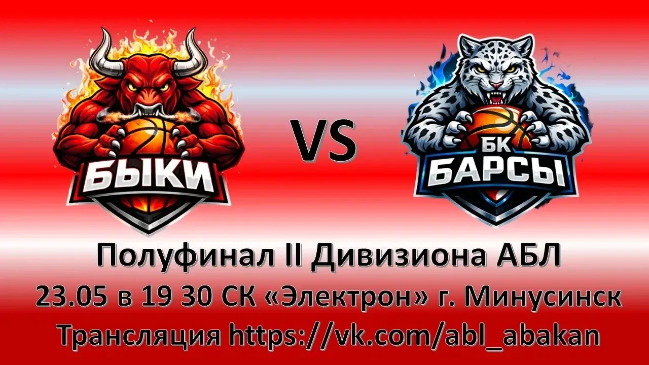 Уже сегодня!  Наши «Быки» сразятся с «Барсами» в минусинском СК «Электрон»   Прямую трансляцию смотр