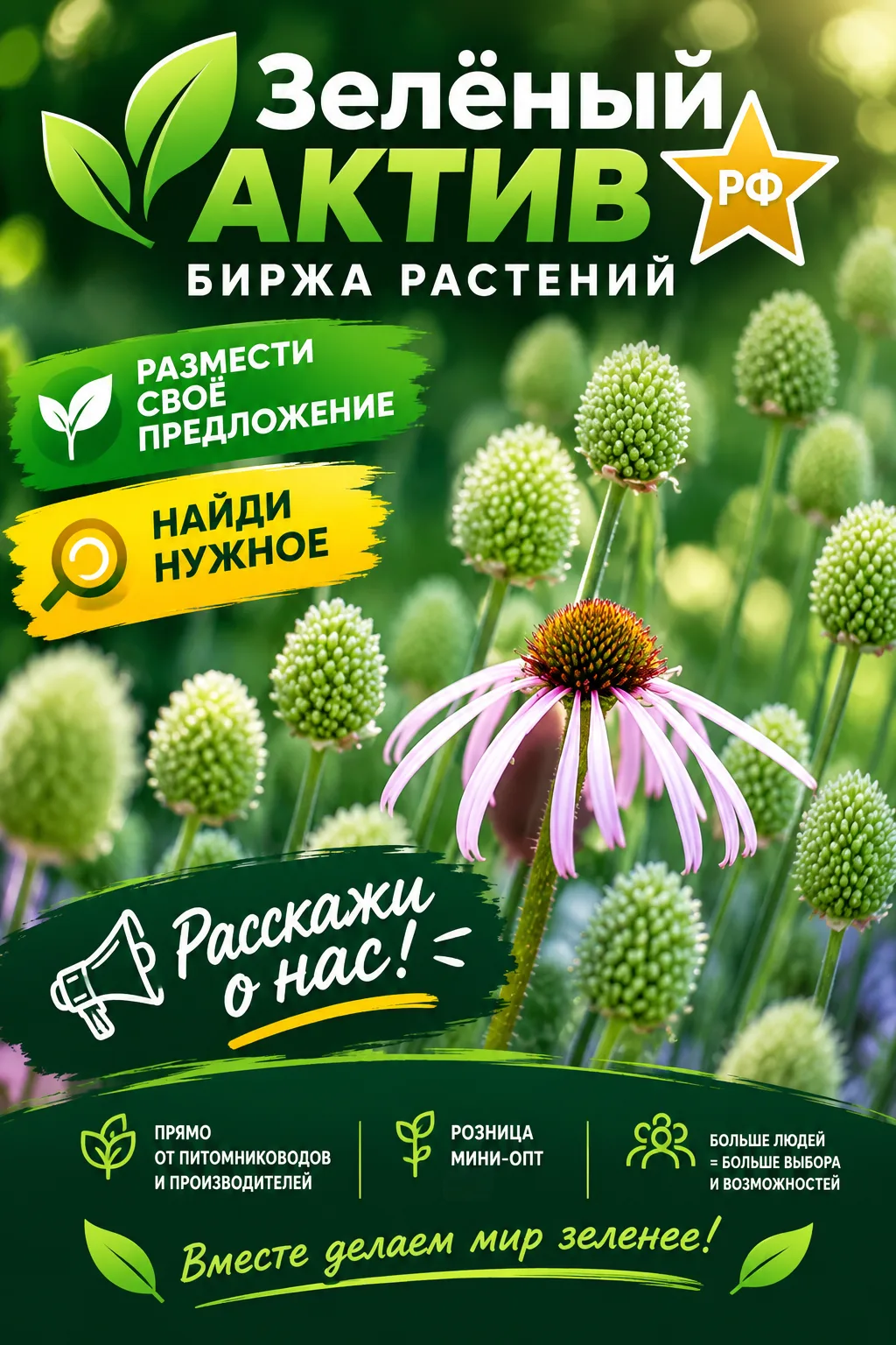 🌿 Зелёный Актив☆РФ — биржа растений