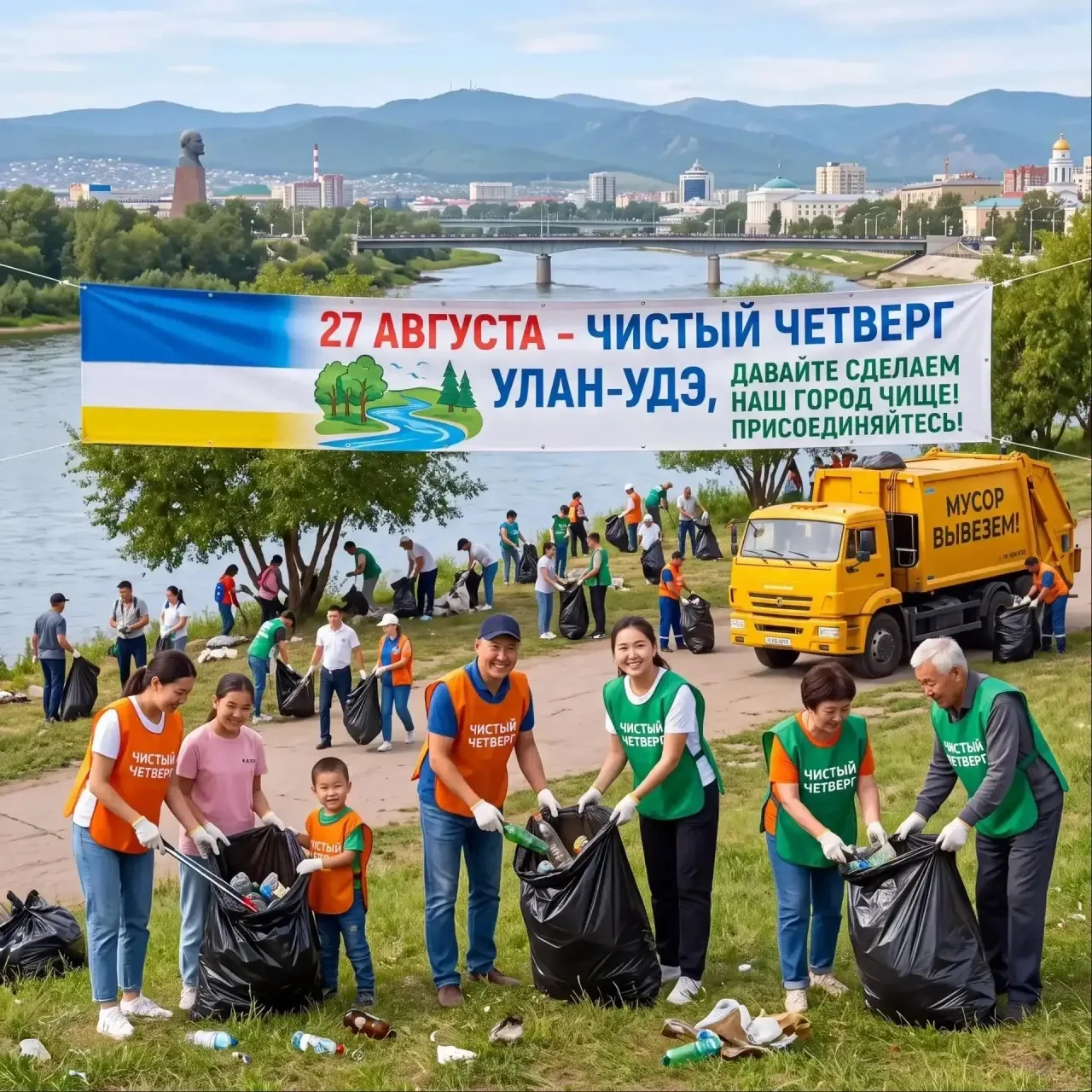 🧹 Завтра, 27 августа, в Улан-Удэ пройдёт акция «Чистый четверг».