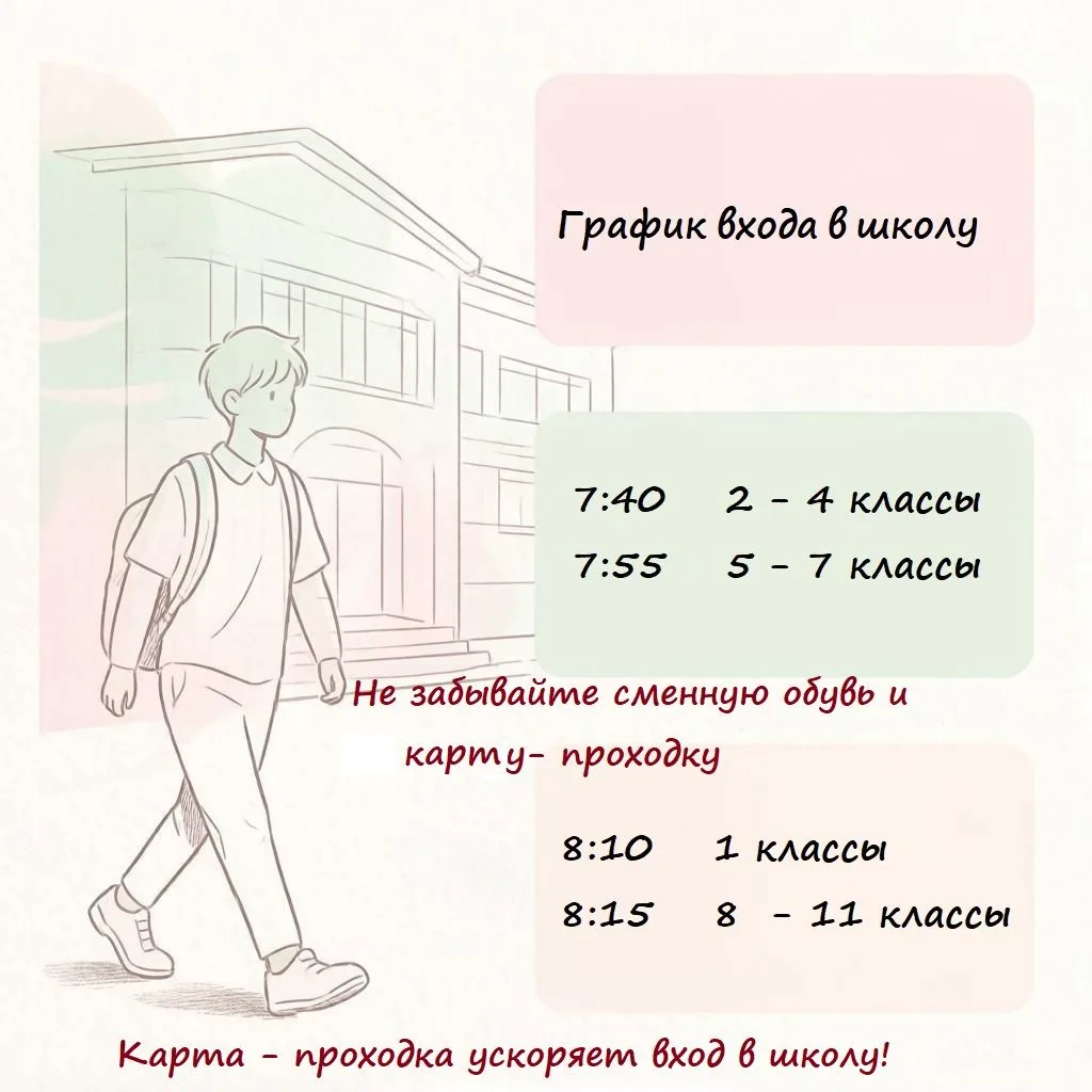 Для обеспечения комфортного  прохода на территорию и в здание школы вход будет осуществ...