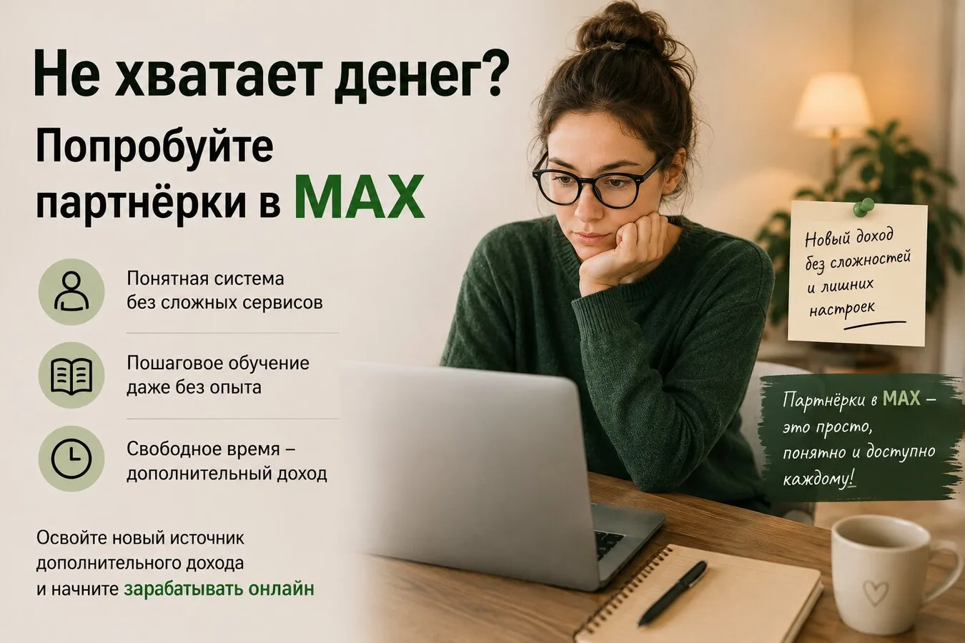 Не хватает денег? Попробуйте партнёрки в MAX