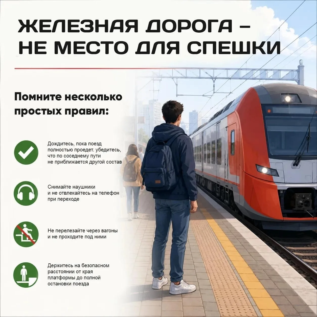 Поезд не может остановиться мгновенно 🚆