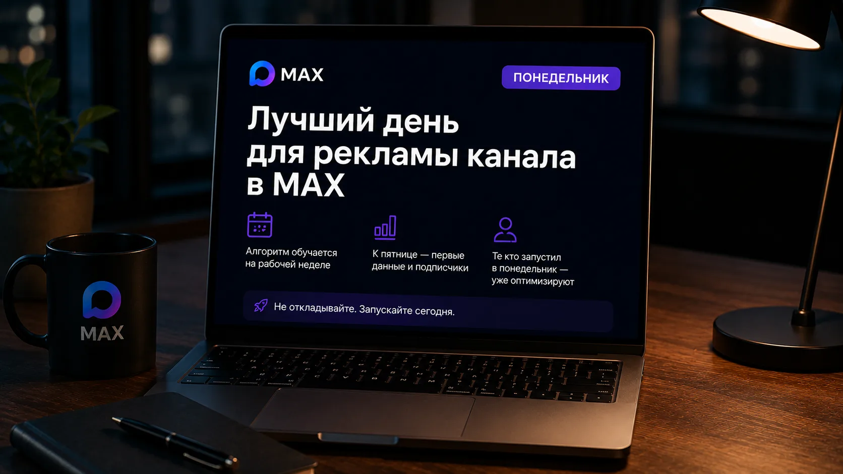 Понедельник — лучший день чтобы запустить рекламу канала в MAX.  Не потому что красивая дата. А пото