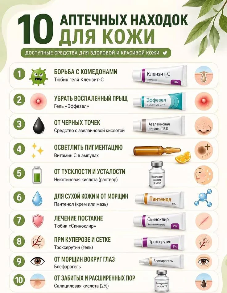 10 аптечных находок для кожи.