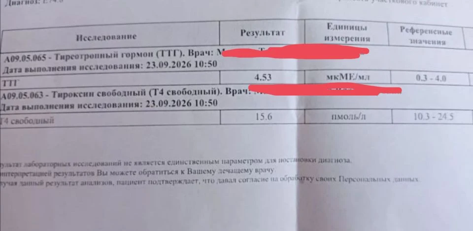 Сдавали когда-то анализы щитовидки, ТТГ там и прочее? Назначали вам?
