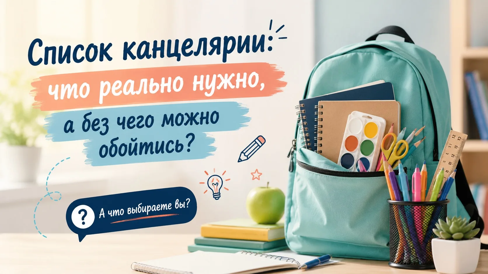 Канцелярия без лишних трат: что действительно понадобится школьнику? 🎒✏️