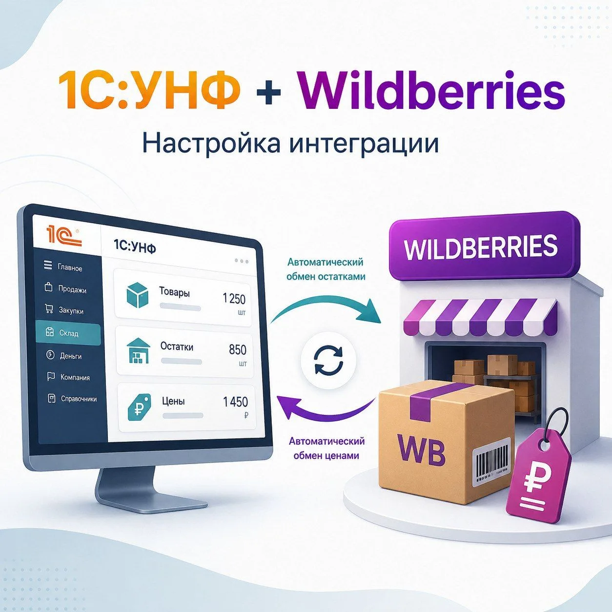 🛍 Как настроить интеграцию «1С:УНФ» с Wildberries