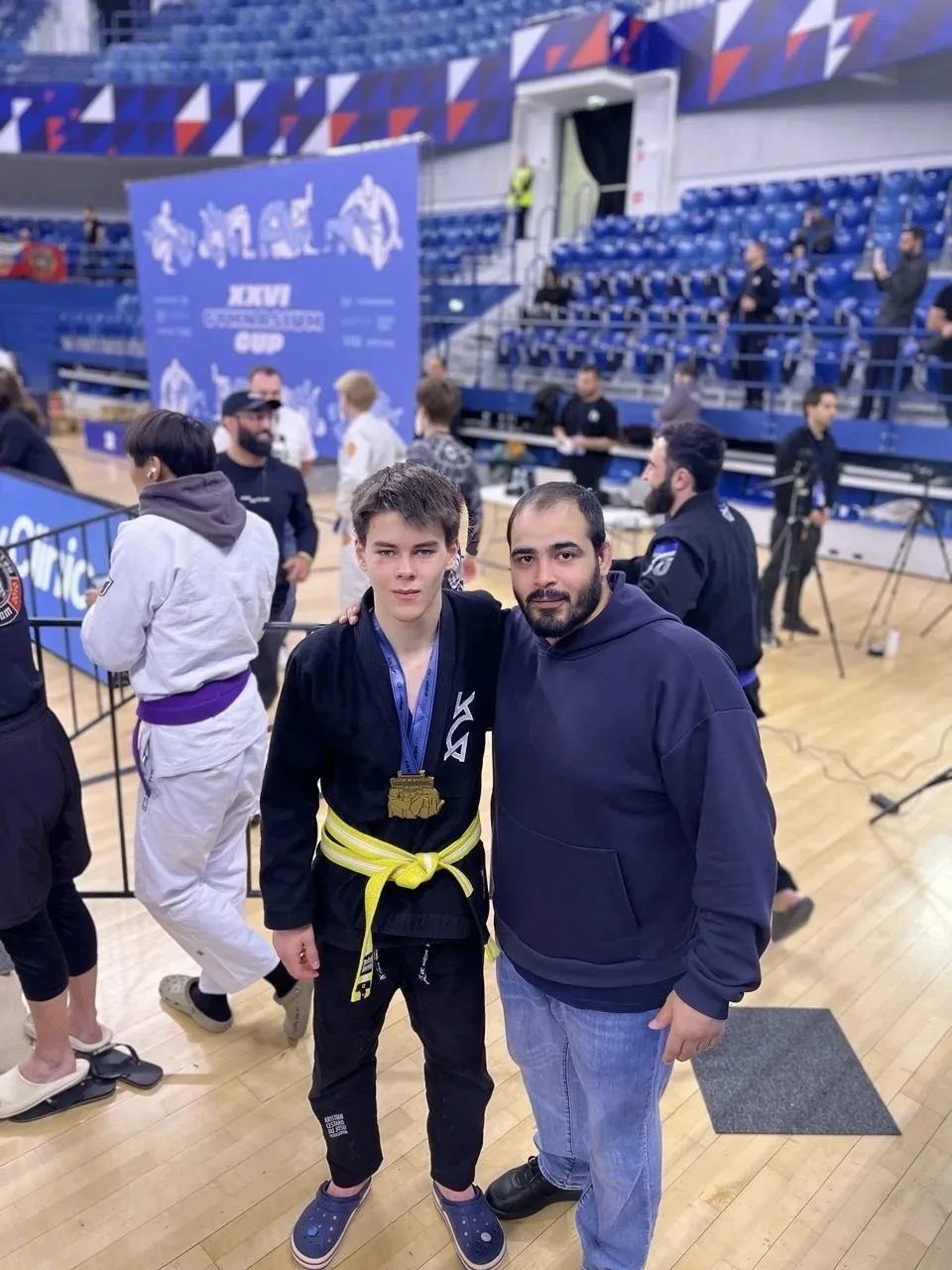 Никита из 9А класса стал чемпионом на Gymnasium Cup XXVI по бразильскому джиу-джитсу!  С радостью со