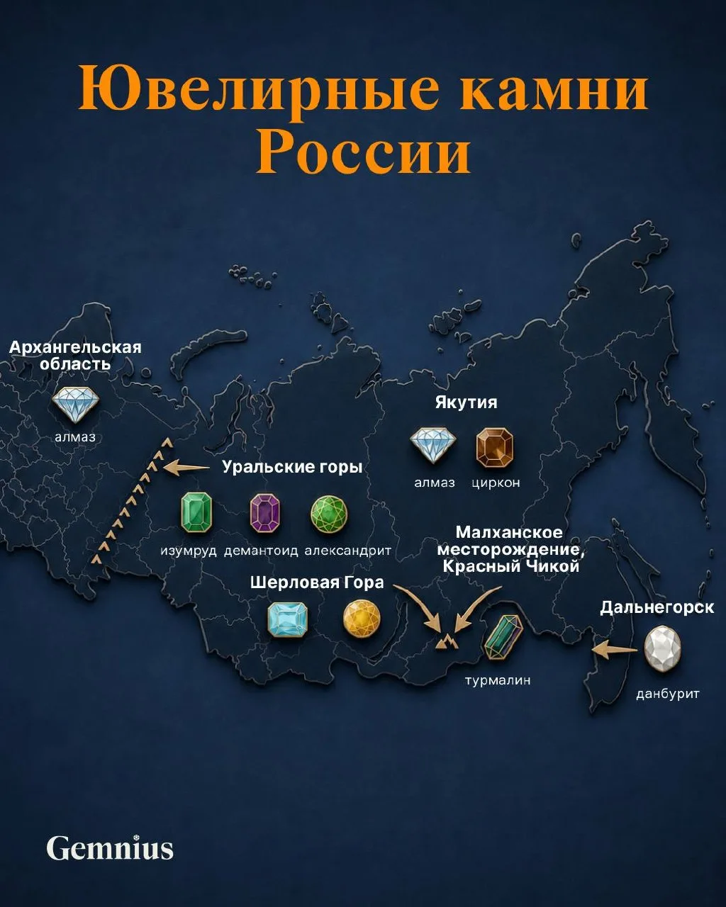 Какие драгоценные камни добывают в России кроме алмазов? В честь праздника рассказываем о сокровищах