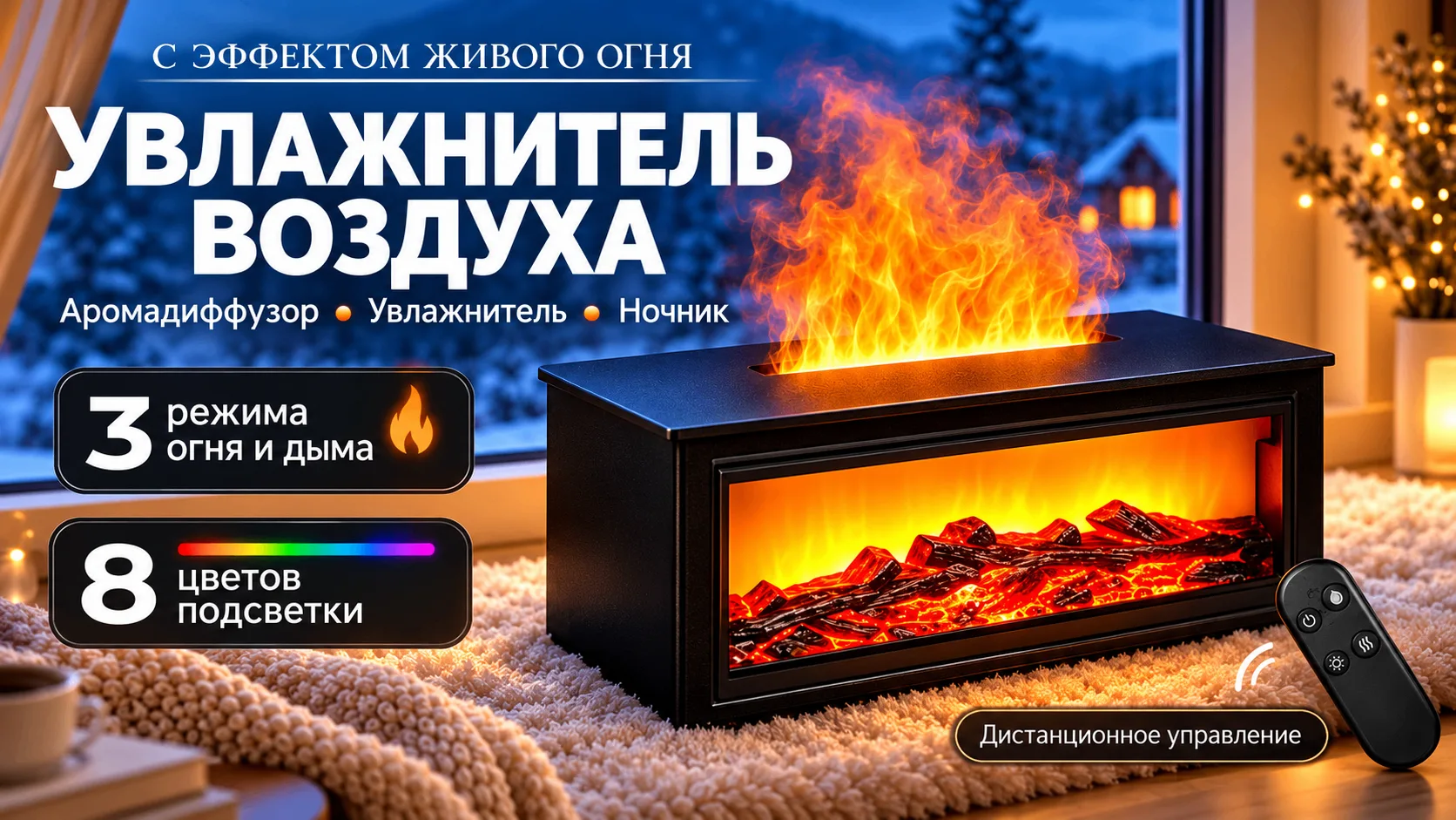 ИИ нашёл вещь за 1 500 ₽, которая вечером выглядит как мини-камин.