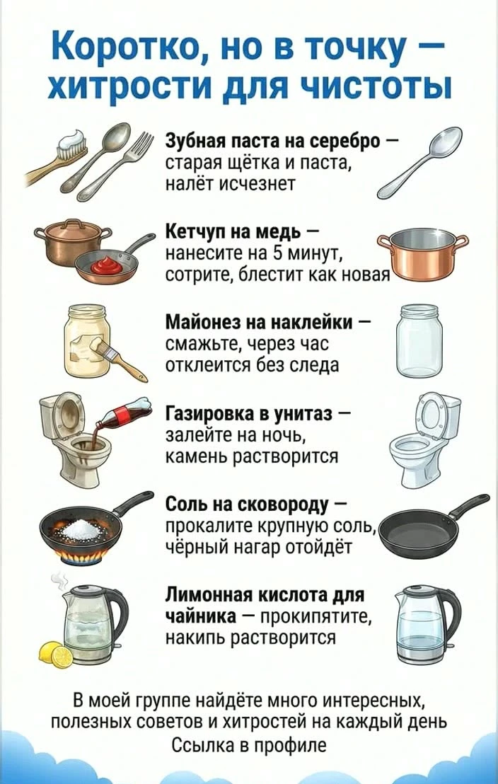 Хитрости для чистоты 🧹 🪣🧼🫧