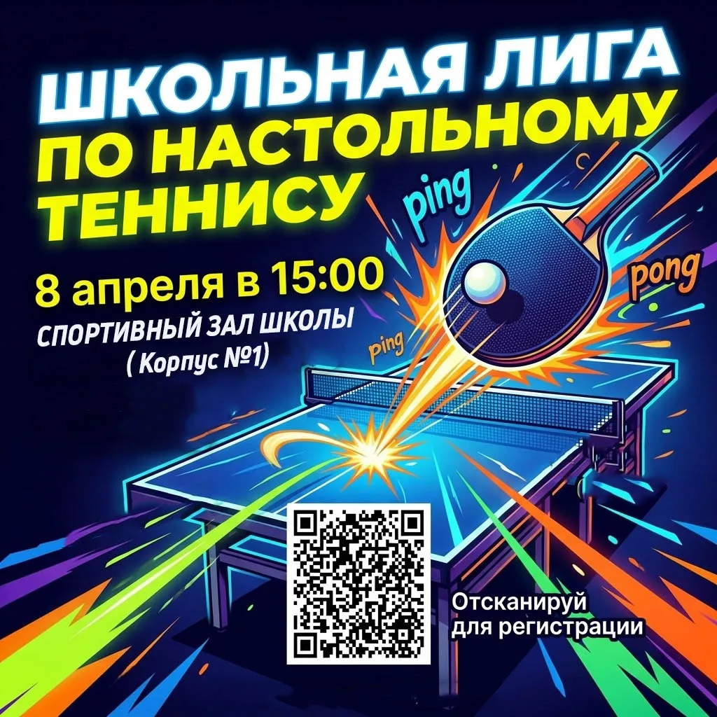 ШКОЛЬНАЯ ЛИГА ПО НАСТОЛЬНОМУ ТЕННИСУ!🏓  Хочешь почувствовать себя олимпийцем? Владеешь крутой подаче