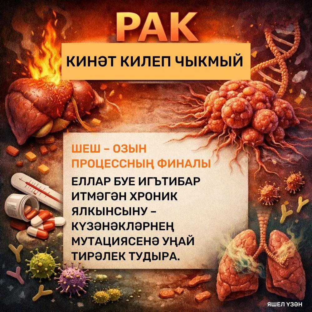 ❗️Кинәт түгел, ә еллар буе... Яман шеш – озын процессның финалы. Аның башлангычы – хрон...
