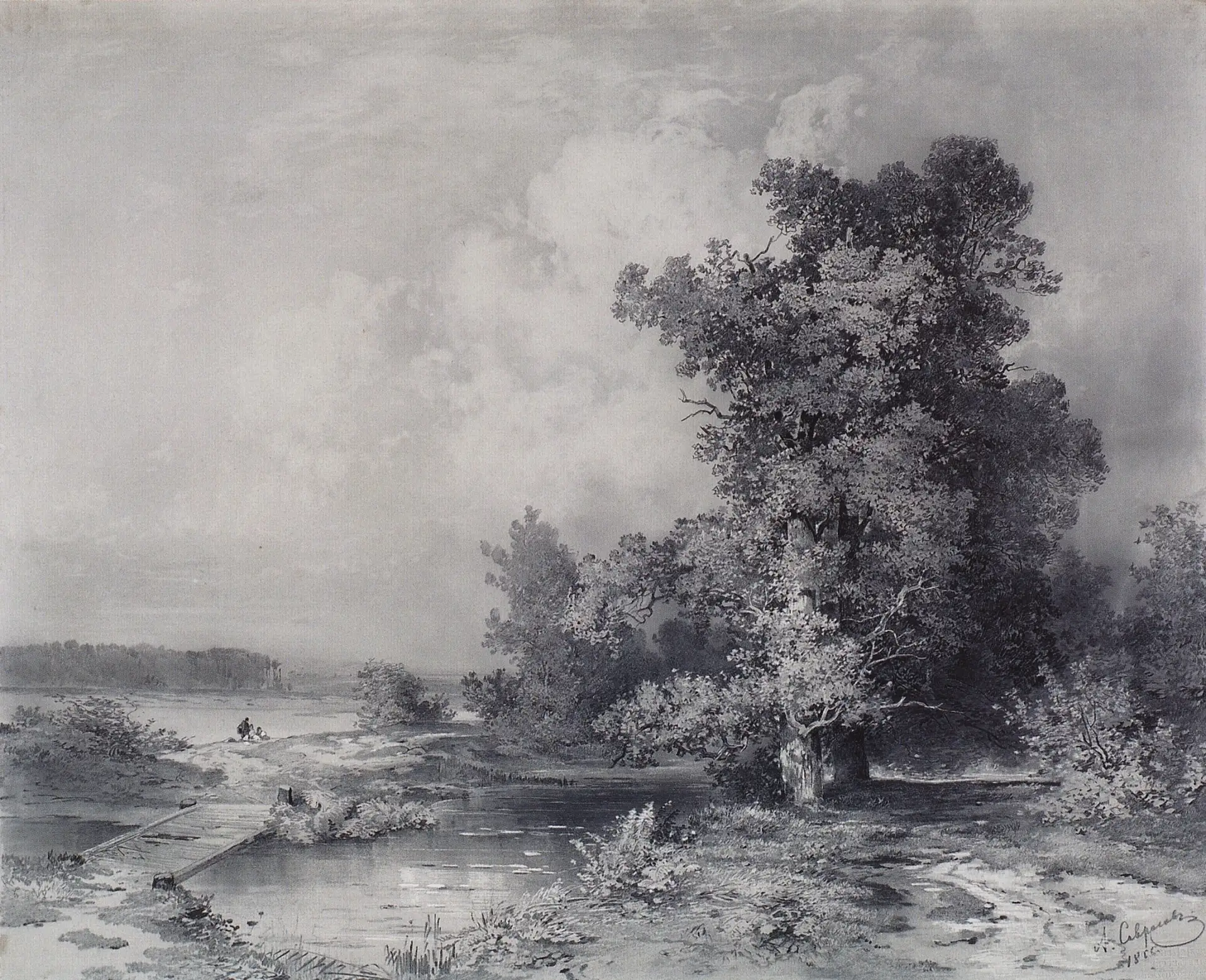 "Вид в селе Кунцево под Москвой", 1855 г.
