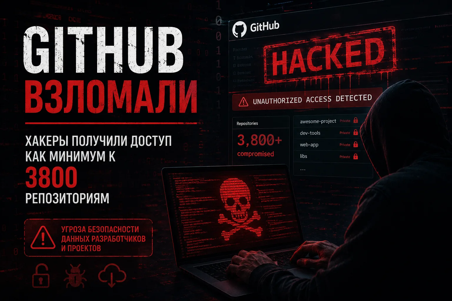 GitHub взломали. Хакеры получили доступ как минимум к 3800 репозиториям. Разработчики у...