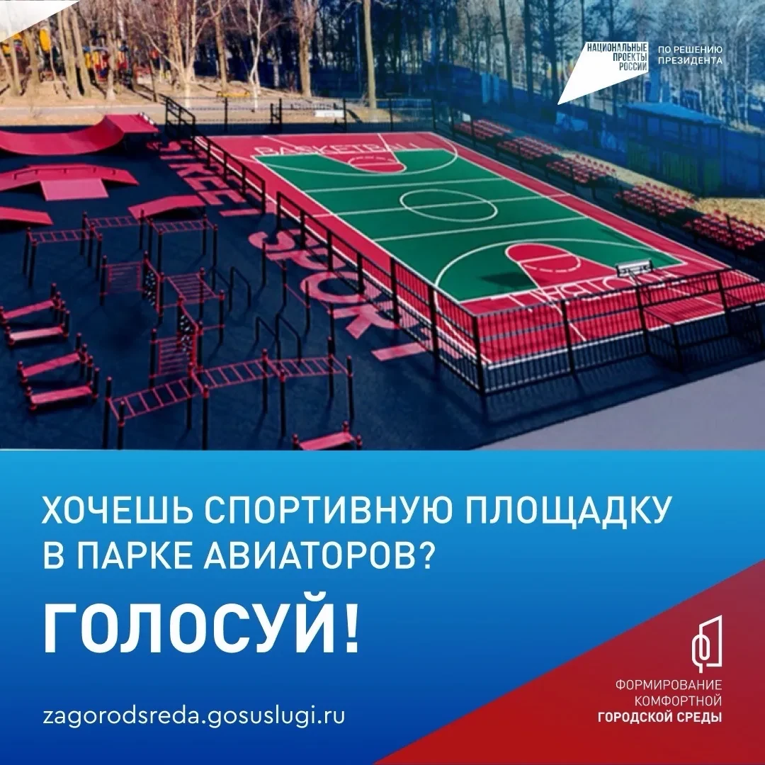 👉 Хочешь спортплощадку в парке Авиаторов? Голосуйте всем городом!