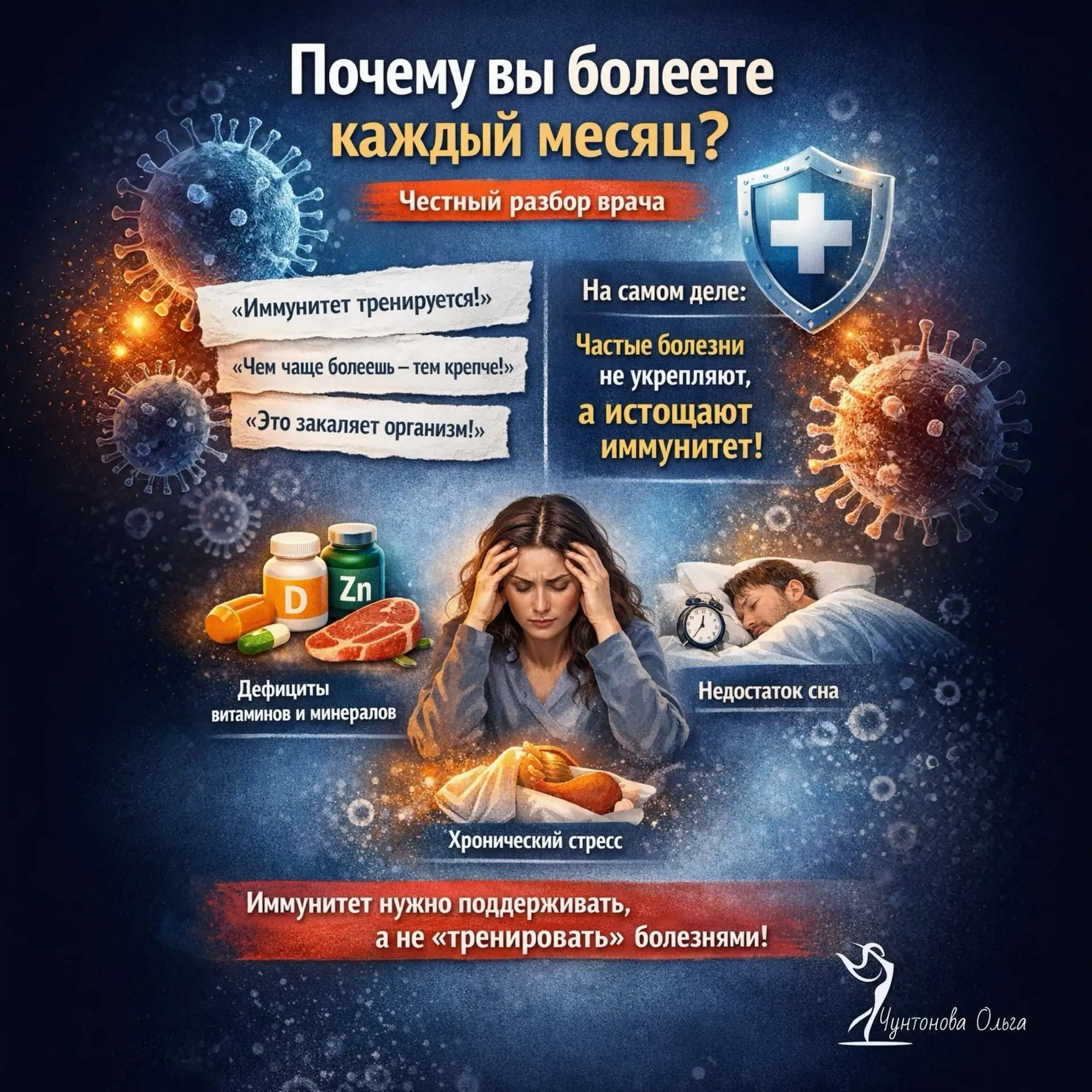 Почему вы болеете каждый месяц? Это не «тренировка иммунитета». Это его истощение.  ОРВИ — это десят