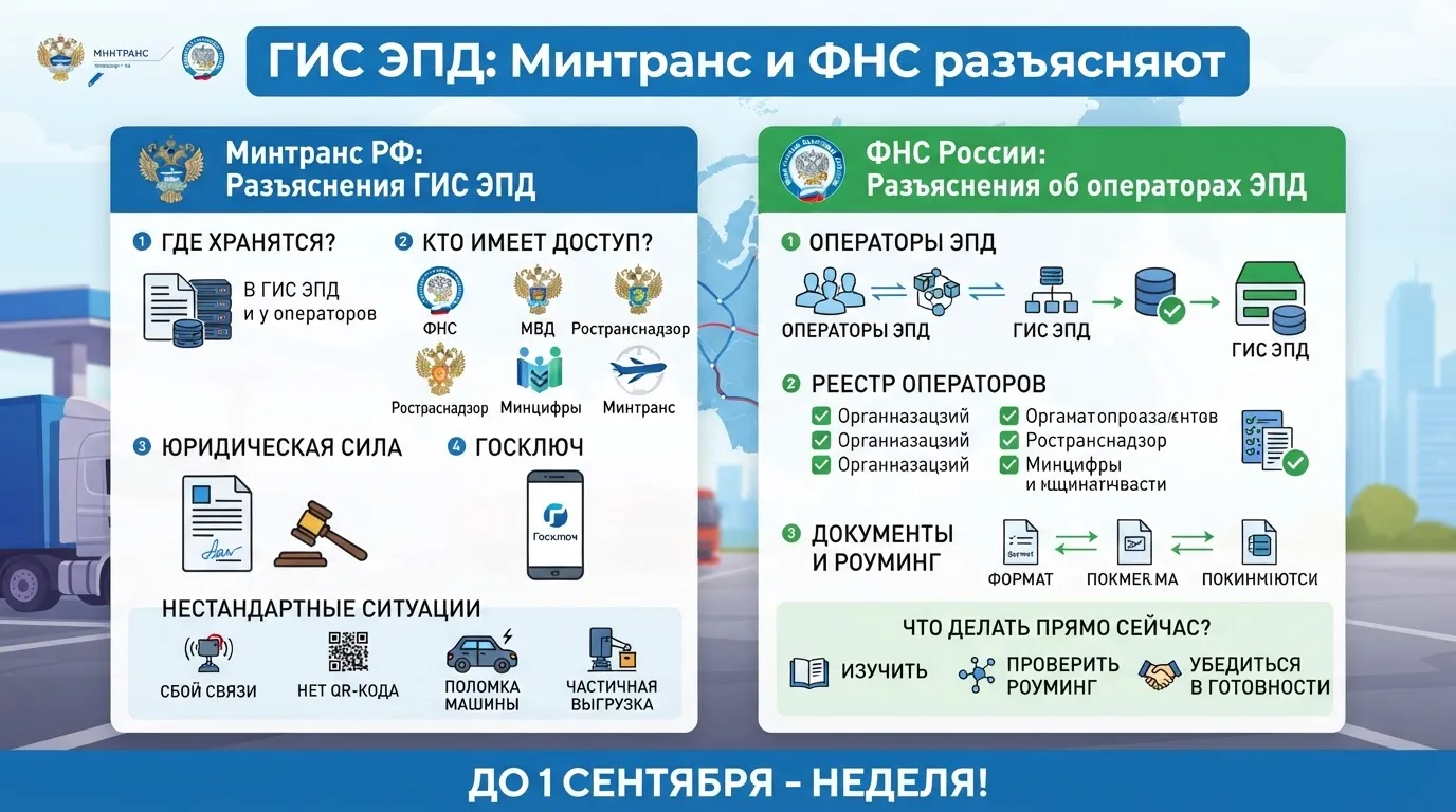 📄 ГИС ЭПД: Минтранс и ФНС опубликовали официальные разъяснения