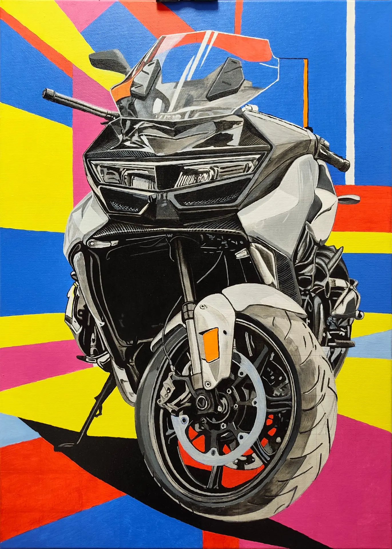 🏍️ Пост‑отчёт по картине с мотоциклом —