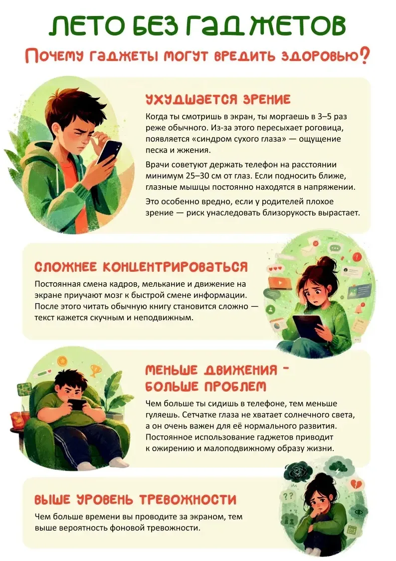 ☀️Лето без гаджетов.

Лето — это время, когда можно забыть о гаджетах и насладиться общением с приро