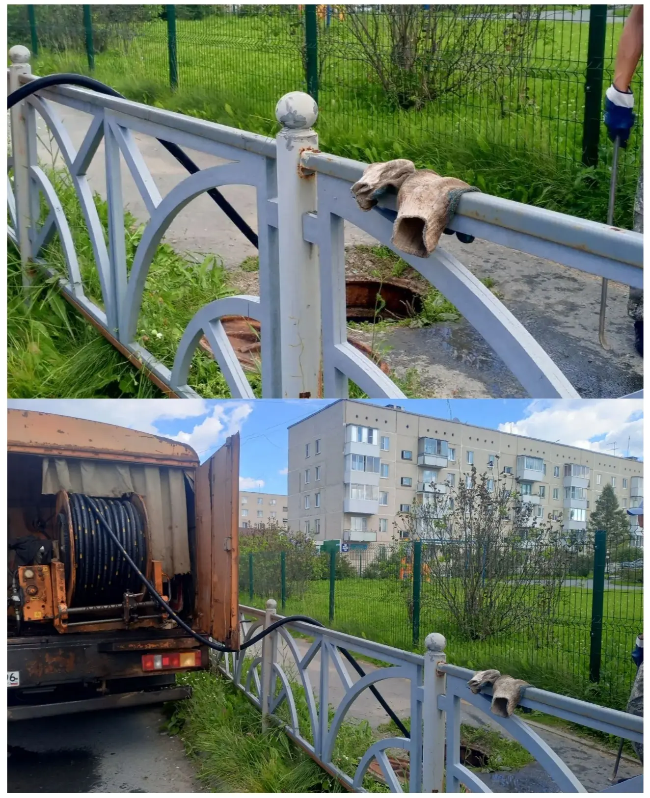 Устранение засора на централизованной сети водоотведения по ул.Центральная