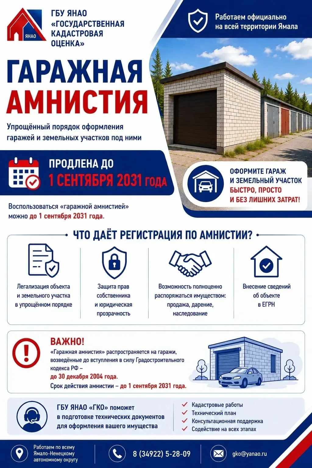 🚘 Гаражная амнистия продлена до 1 сентября 2031 года.