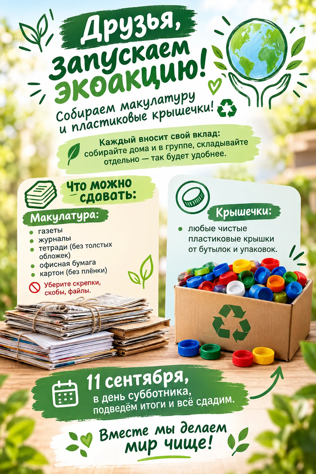 🎉 Друзья, запускаем экоакцию! 🎉