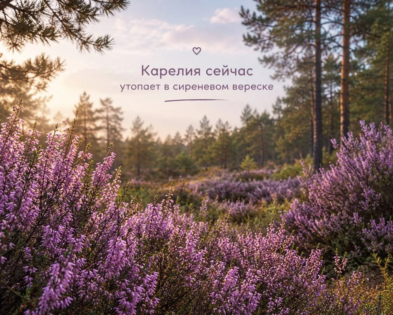 💜Карелия сейчас утопает в сиреневом вереске